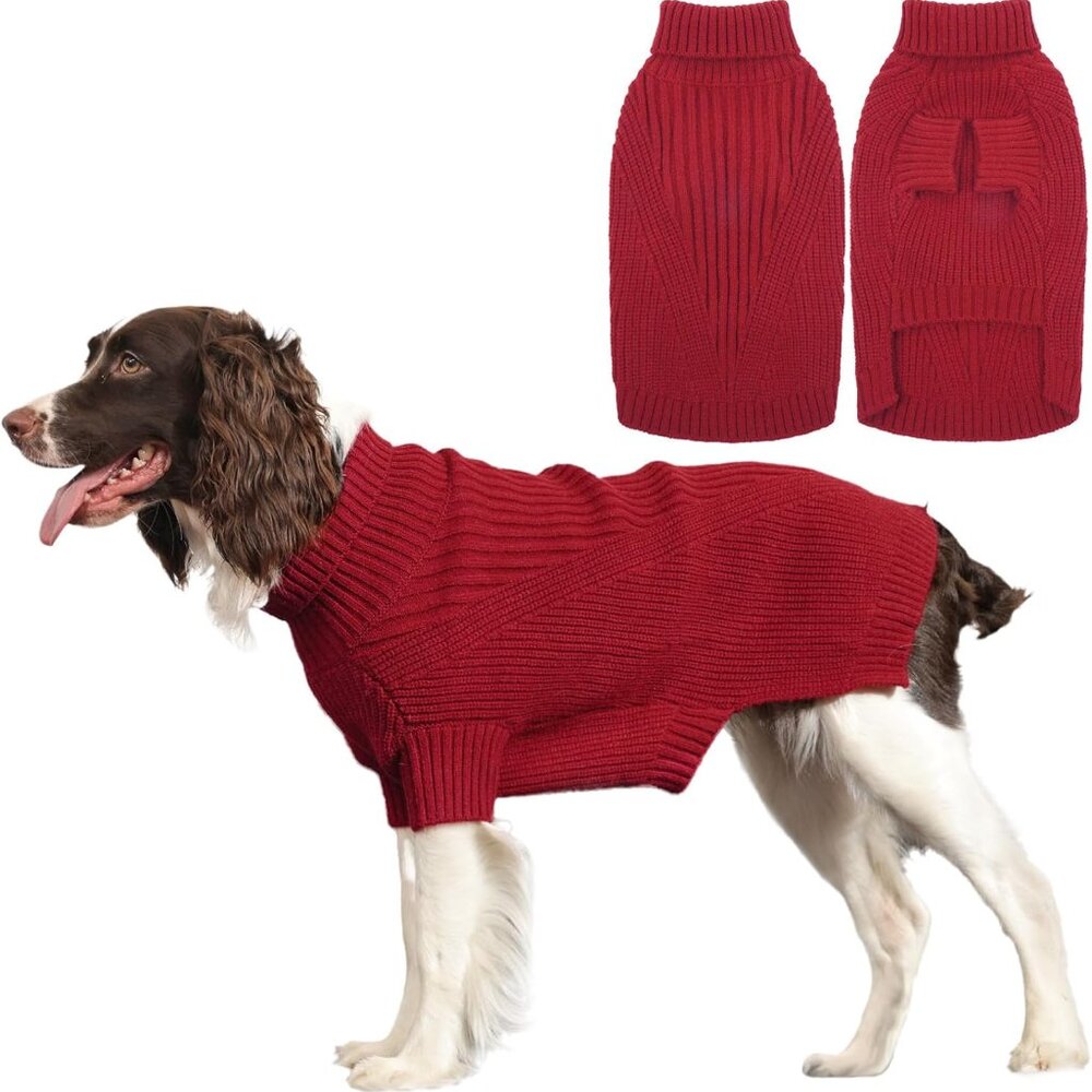 NWT X-Large Lelepet Dog Sweater Stretchy Pet Knitwear with Sleeves Pullover